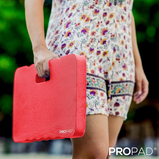 Thick Kneeling Pad, Garden Kneeler for Gardening, Bath Kneeler for Baby Bath, Kneeling Mat for Exercise & Yoga, Knee Pad for Work, Floor Foam Pad, Extra Large (XL) 18 x 11 x 1.5 Inches, Red