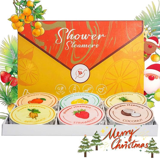 Shower Steamers Aromatherapy - Valentine's Day Gift for Women, 6 Pack Shower Steamer for Women with Natural Ingredients & Eucalyptus Essential Oil Home Spa, Yellow