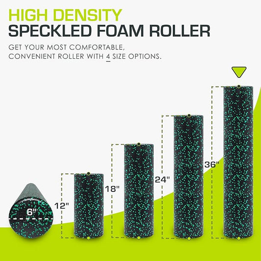 ProsourceFit High Density Foam Rollers 12 - inches Long, Firm Full Body Athletic Massage Tool for Back Stretching, Yoga, Pilates, Post Workout Muscle Recuperation