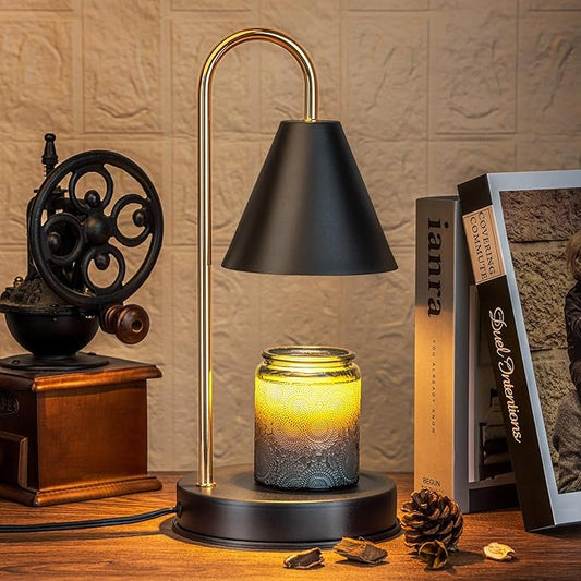 Marycele Candle Warmer Lamp with Timer, Birthday Gifts for Men Dad Boyfriend, Black Modern Room Decor Aesthetic Vintage, Dimmable Wax Melt Warmer for Scented Wax, Black