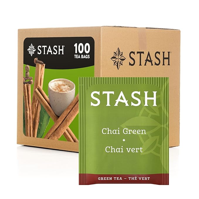 Stash Tea Green Chai Tea, Box of 100 Tea Bags (Packaging May Vary)