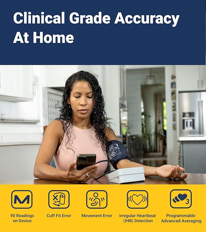 A&D Medical Voice-Guided Blood Pressure Monitor for Home Use with Bluetooth, UA-1040TBLE - Wide Range Cuff (8.6-16.5" / 22-42cm) Ideal for Visually Impaired - 3 Language Selections, Accessible
