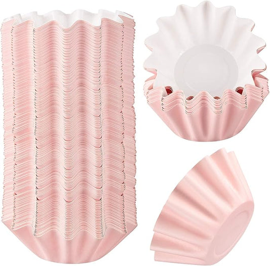 Boao Wax Melt Liners Reusable Wax Warmer Containers Leakproof Cups for Scented Candle, Paper Holders for Electric Pluggable Melter and Burner(Pink,50 Pieces)