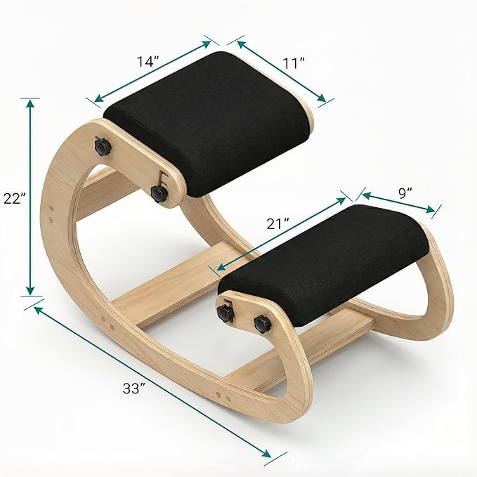 NYPOT Ergonomic Kneeling Chair with Adjustable Seats - Knee Chair for Posture Correction & Kneel Rocking Stool for Desk - Back Pain Relief for Home and Office, Supports 250 pounds - 5 Years Warranty