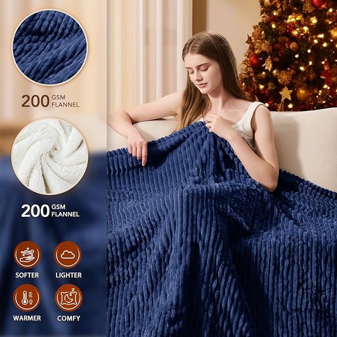 Homemate Electric Heated Blanket King Size - 100"x90" Heating Blanket King Size Dual Control 1/2/4/6/8 Hours Auto-Off 10 Heat Level Over-Heat Protection Soft Flannel Sherpa ETL Certification