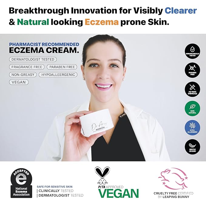 Eczema Relief & Repair Moisturizer for Face & Body. Hydrating & Nourishing Eczema Cream for Very Dry, Sensitive, Itchy Skin. National Eczema Association Accepted. Vegan, Made in USA, 94g