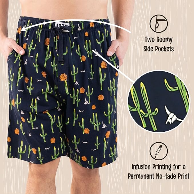 Lazy One Pajama Shorts for Men, Men's Pajama Bottoms, Sleepwear