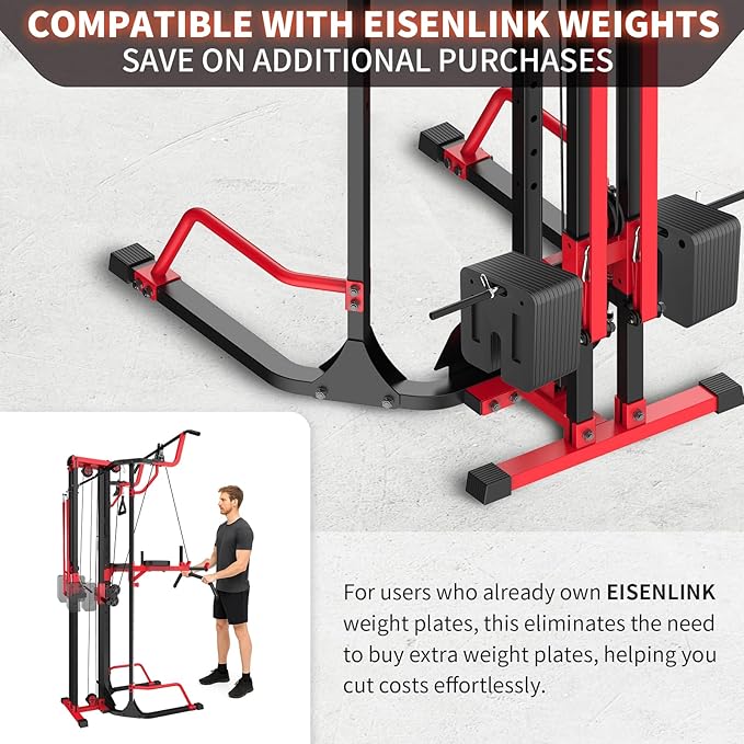 Eisenlink Power Tower Pull Up Dip Station LAT Pull Down Machines Multi-Function Workout Equipment Home Gym