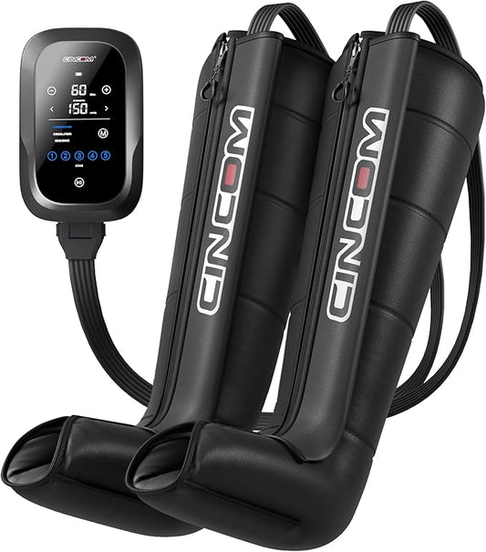 CINCOM Leg Massager Recovery System, Cordless Air Compression Boots for Circulation, Sequential Compression Device for Athletes Legs Feet Massage