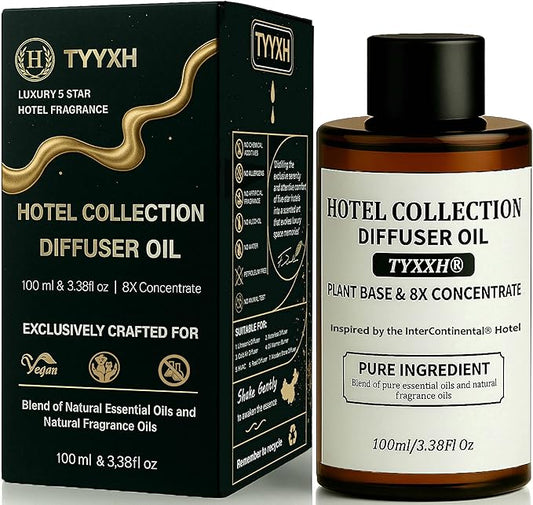 Hotel Collection Diffuser Oil, InterContinental Inspired Essential Oils for Waterless, Cold Air, Ultrasonic & Reed Diffusers, HVAC, Long-Lasting 5-Star Hotel Fragrance for Home, Office, Spa, 3.38fl oz