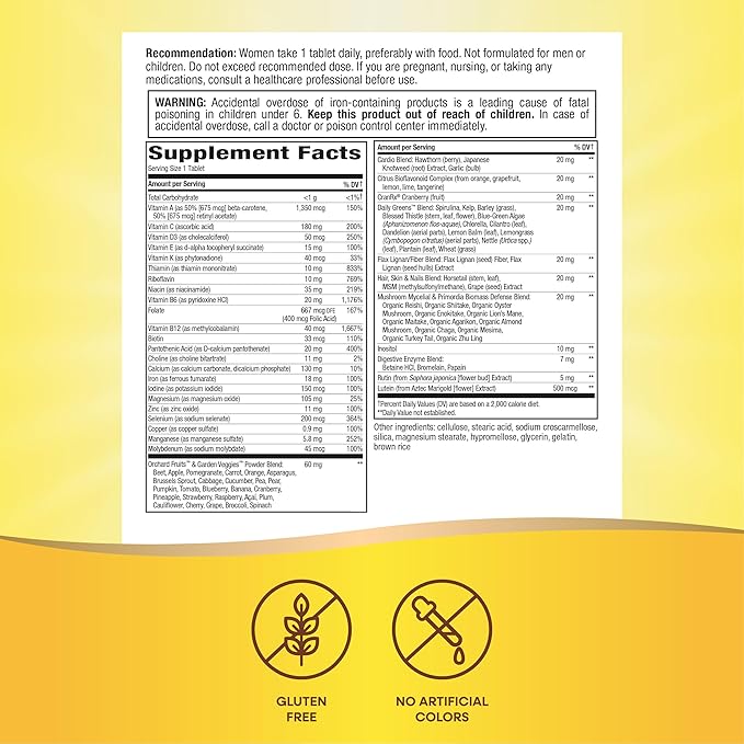 Nature’s Way Alive! Women’s Ultra Potency Complete Multivitamin, High Potency B-Vitamins, Energy Metabolism*, 60 Tablets