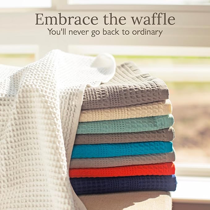 GILDEN TREE Waffle Bath Sheet Large Bath Towels Quick Dry Thin Body Towels, 40x80 Oversized Bath Towels for Adults, 2 Pack Bath Sheet Set, Classic Style (Stone)