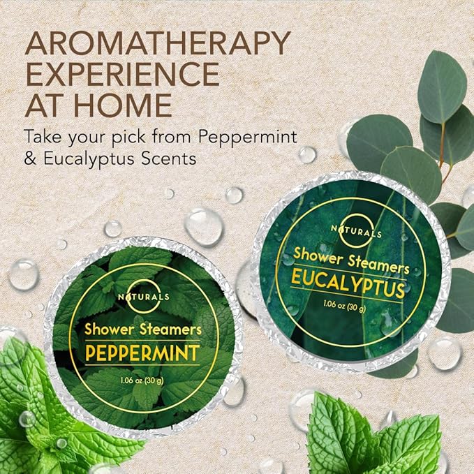 Shower Steamers Aromatherapy - Birthday Gifts for Men - Shower Bombs Aromatherapy, Spa Day Essentials, Relaxation Spa Gifts - Self Care Stocking Stuffers (Peppermint & Menthol 8 Count)