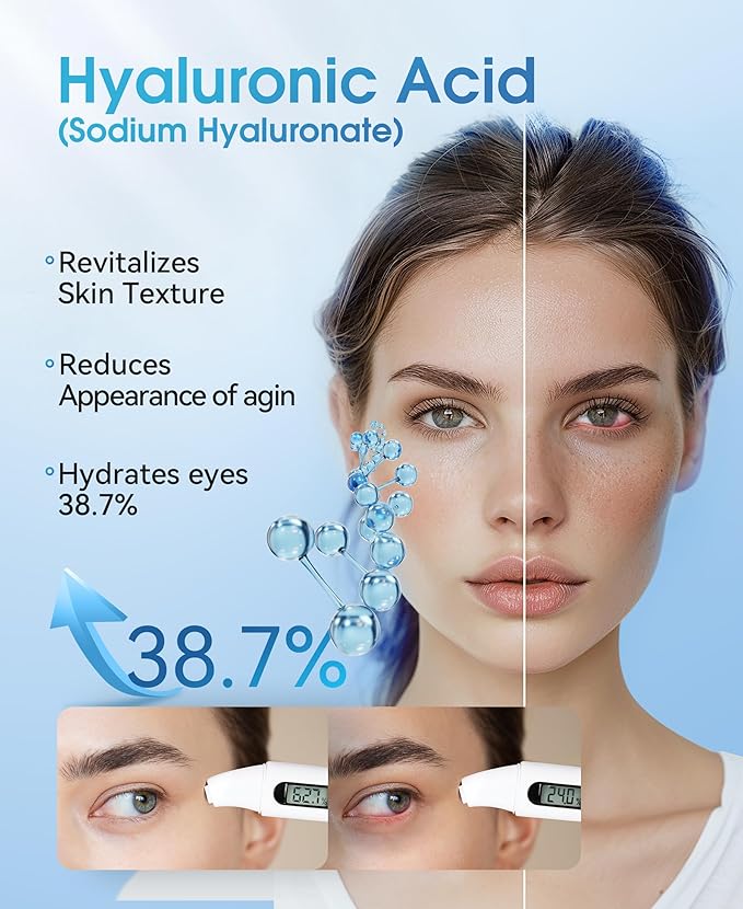 LC-dolida 14 Packs Heated Eye Mask for Dry Eyes, Hyaluronic Acid Steam Eye Steam Mask, Disposable Self Heating Eye Mask for Sleep Relieve Eye Fatigue, Suitable for Red Eyes