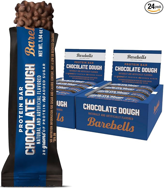 Barebells Protein Bars Brownie Dough - 12 Count, Pack of 2 - Protein Snacks with 20g of High Protein - Low Carb Protein Bar with 1g of Total Sugars - Perfect on The Go Low Carb Snack & Breakfast Bars