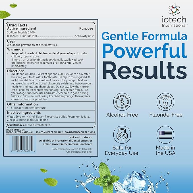 ioRinse Ultra Mouthwash is The Choice of 1,000s of Dentists as The Mouth Wash for Adults and Kids Oral Care and Hygiene. It's an Alcohol Free, Bad Breath Treatment and Gum mouthwash with Xylitol.