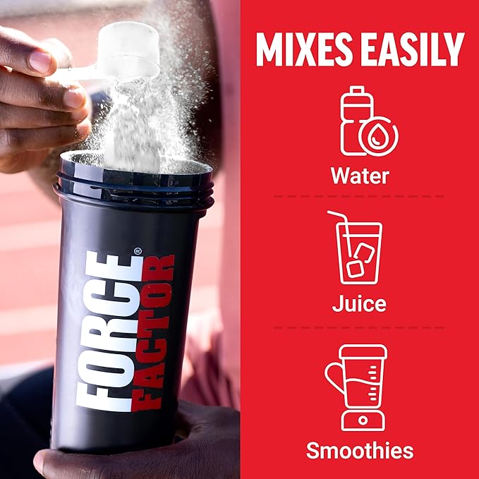 Force Factor Creatine Monohydrate Powder, 5g Micronized Dose to Support Muscle Growth, Strength, Recovery, Cognitive Health & Memory, Unflavored, 60 Servings