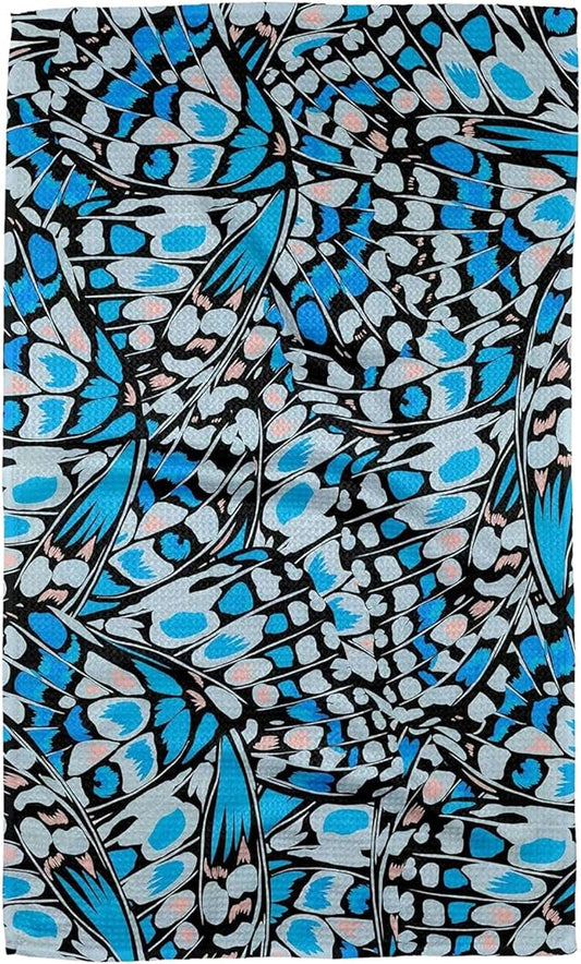 GEOMETRY Spring Kitchen Towels - Quick Dry Microfiber Cloth Spring & Summer Dish Towels for Kitchen Drying - Premium Quick Dry Towel - Blue Garden Wings, 18" x 30" - 1-Pack
