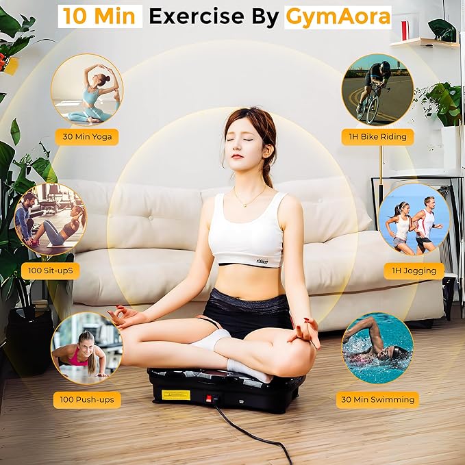 Vibration Plate Exercise Machine for Whole Body Workout, 330 LBs Lymphatic Drainage Machine for Weight Loss, 120 Adjustable Speed Vibration Platform w/Resistance Bands & Bulit-in-USB Speaker