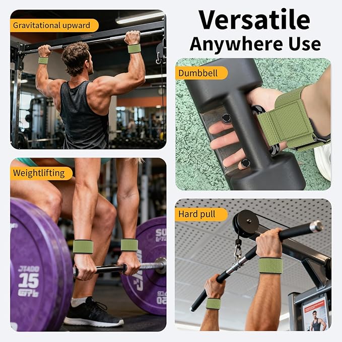 GPANDAG Weight Lifting Hooks for Men and Women(Pair), 330 LB Heavy Duty Gym Lifting Wrist Strap Hook for Deadlifts, Pull-Ups, Strength Training, 0.4inch Grip Weightlifting Hooks for Teen