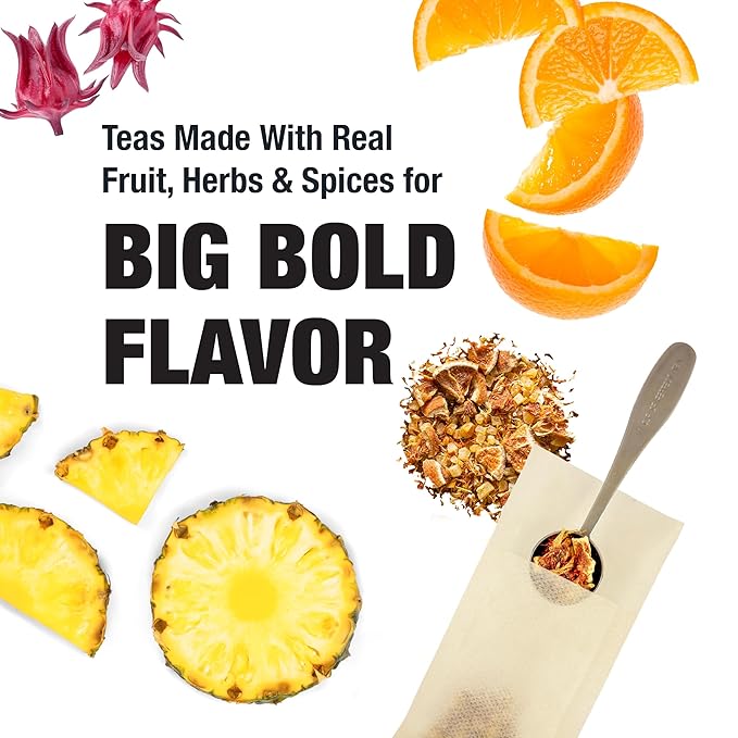 Tiesta Tea - Maui Mango, Loose Leaf, Mango Pineapple Herbal Tea, Premium Non-Caffeinated Fruit Blend, Makes Hot or Iced & Brews Up to 250 Cups - 16oz Bulk Pouch & 5.5oz Refillable Tin Combo