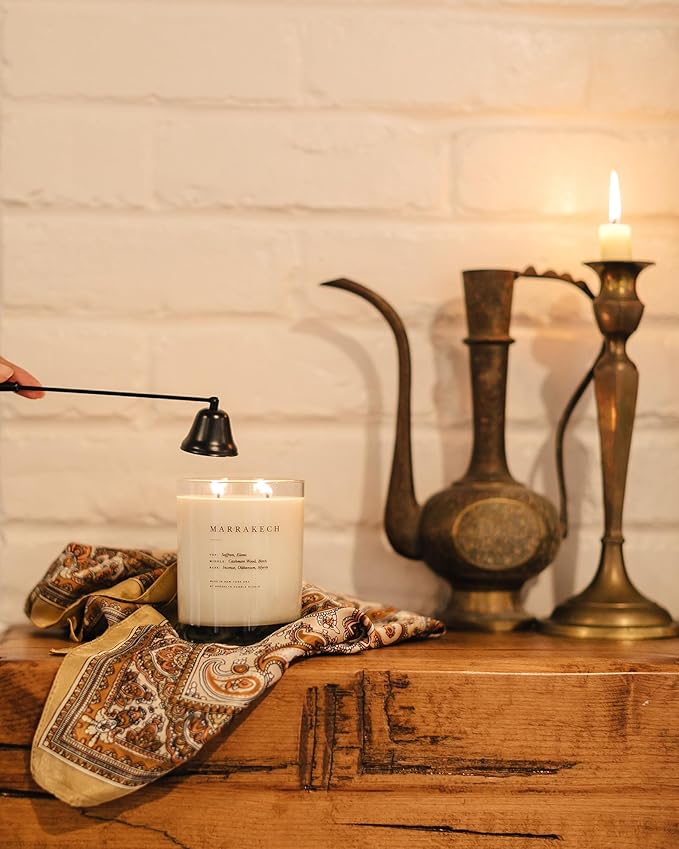 Brooklyn Candle Studio Marrakech Classic 2 Wick Candle - Luxury Scented Candle, Vegan Soy Wax, Hand Poured in The USA, 70 Hour Slow Burn Time - 13oz