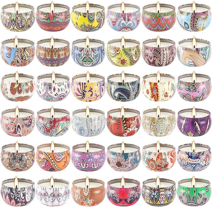 Scented Candles Gifts Set of 36, 2.5 oz Soy Wax Aromatherapy Travel Tin Jar Candles for Family,Colleagues,Friends, Teachers,Thank You Gifts