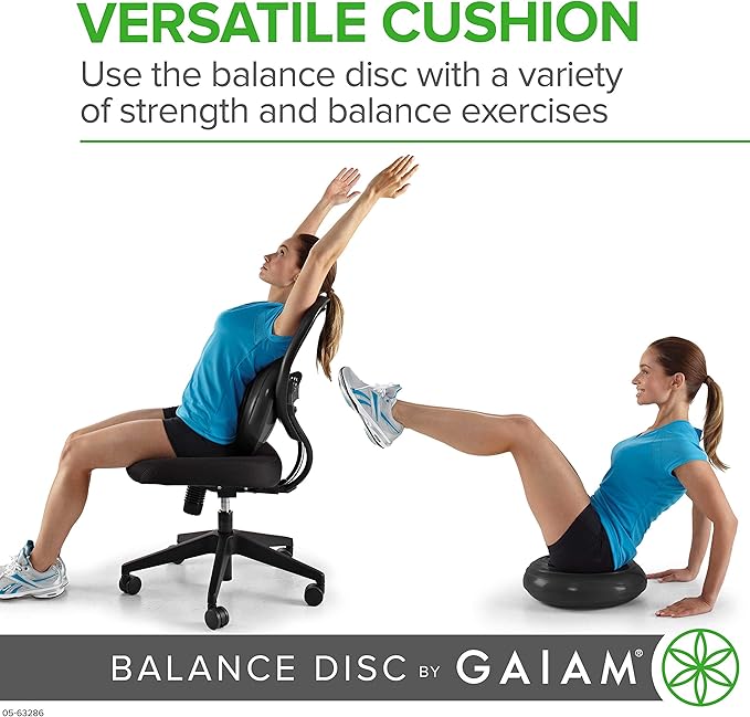 Gaiam Balance Disc Wobble Cushion Stability Core Trainer for Home or Office Desk Chair & Kids Alternative Classroom Sensory Wiggle Seat