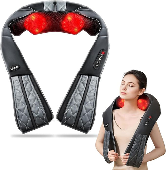 Neck Shoulder Massager with Heat - Cordless Back and Neck Massage Pain Relief Deep 5D Tissue Shiatsu Kneading Massager for Shoulder Back Leg Gifts for Mom Dad Men Women Her Him