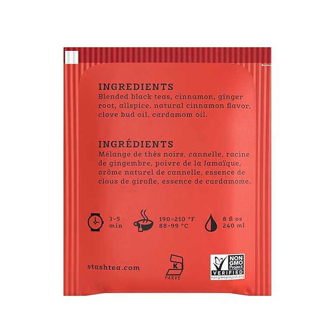 Stash Tea Chai Spice Black Tea, Box of 100 Tea Bags