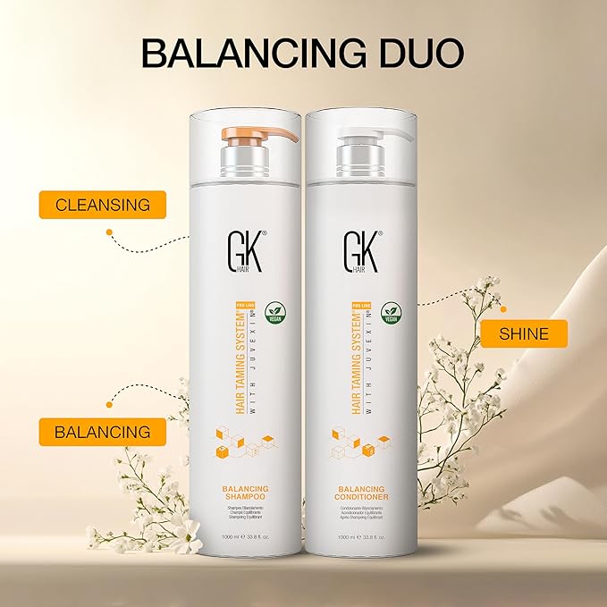 GK HAIR – Balancing Shampoo and Conditioner Set for Oily Hair, Clarifying & Refreshing Formula with Gentle Fragrance, Sulfate-Free, 72-Hour Freshness, 33.8 Fl Oz – Ideal for daily use