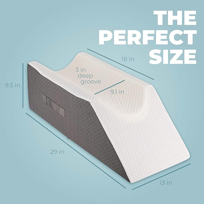 Kölbs Single Leg Elevation Pillow, Post Surgery Leg Pillow, Stylish Chic Jacquard Cover, Ankle Knee and Leg Support Pillow for Injury After Surgery (Single Leg)