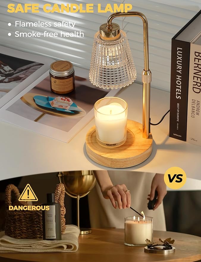 Candle Warmer Lamp with Timer Dimmable, Birthday Gifts for Women Mom, House Warming Gifts New Home Decor, Wax Melt Warmer for Jar Candles