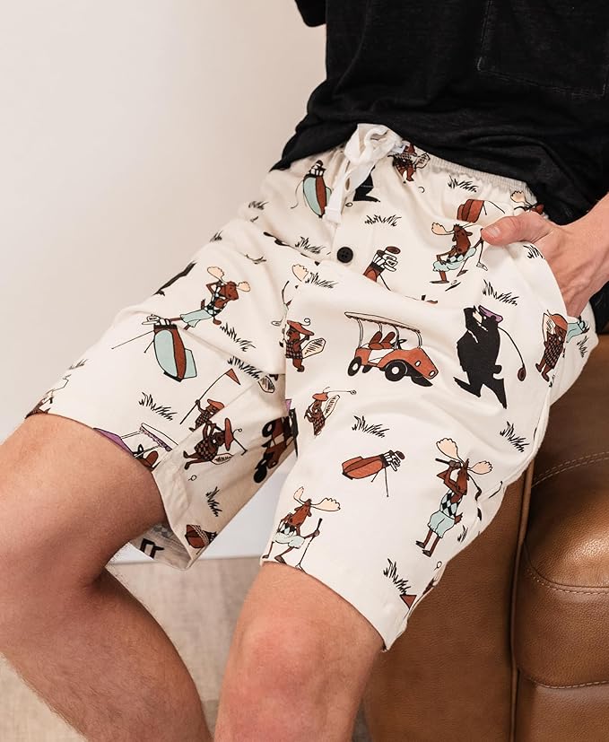 Lazy One Pajama Shorts for Men, Men's Pajama Bottoms, Sleepwear