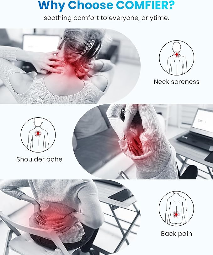 COMFIER Cordless Shiatsu Neck and Back Massager with Heat,Rechargeable Neck Massager for Pain Relief Deep Tissue,Lower Back Massager with Vibration,Massager Pillow for Home Recliner,Gift for Men Women