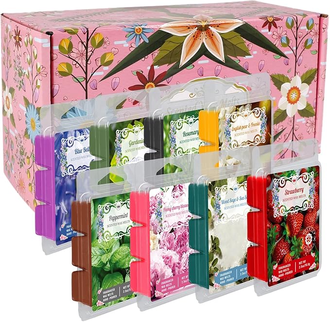 8 Natural Soy Wax fire-Free Aromatherapy Cube Gift Box, containing 8 Kinds of fragrances Such as bluebells, are Safe and Pleasant, Helping You Create Aromatic Space.