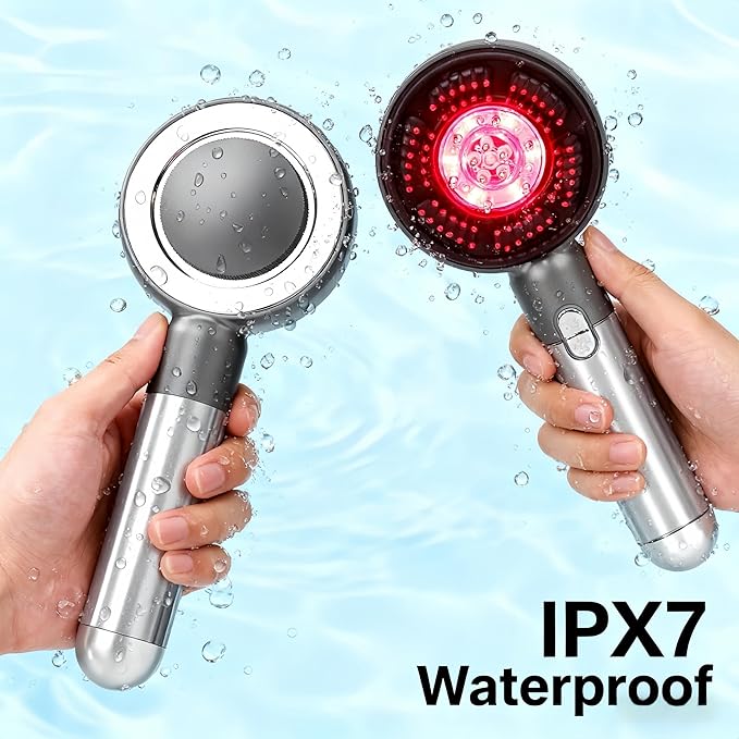 Multi Functional 3 in 1 Electric Scalp Massager Hair Growth, Red Light Therapy Scalp Massager with Oil Applicator, Portable Smart Scalp Hair Brush IPX7 Waterproof