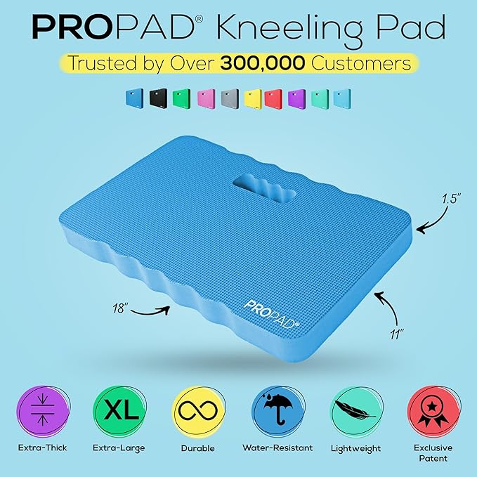 Thick Kneeling Pad, Garden Kneeler for Gardening, Bath Kneeler for Baby Bath, Kneeling Mat for Exercise & Yoga, Knee Pad for Work, Floor Foam Pad, Extra Large (XL) 18 x 11 x 1.5 Inches, Blue