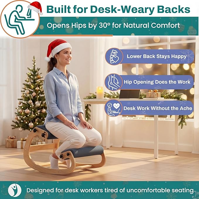 NYPOT Ergonomic Kneeling Chair with Adjustable Seats - Knee Chair for Posture Correction & Kneel Rocking Stool for Desk - Back Pain Relief for Home and Office, Supports 250 pounds - 5 Years Warranty