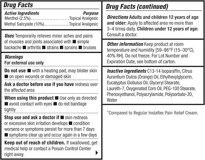 Healthy Directions Instaflex Extra Strength Pain Relief Cream, with 2X The Pain-Fighting Ingredients, Rubs Out Your Toughest Muscle & Joint Pain (2 oz)