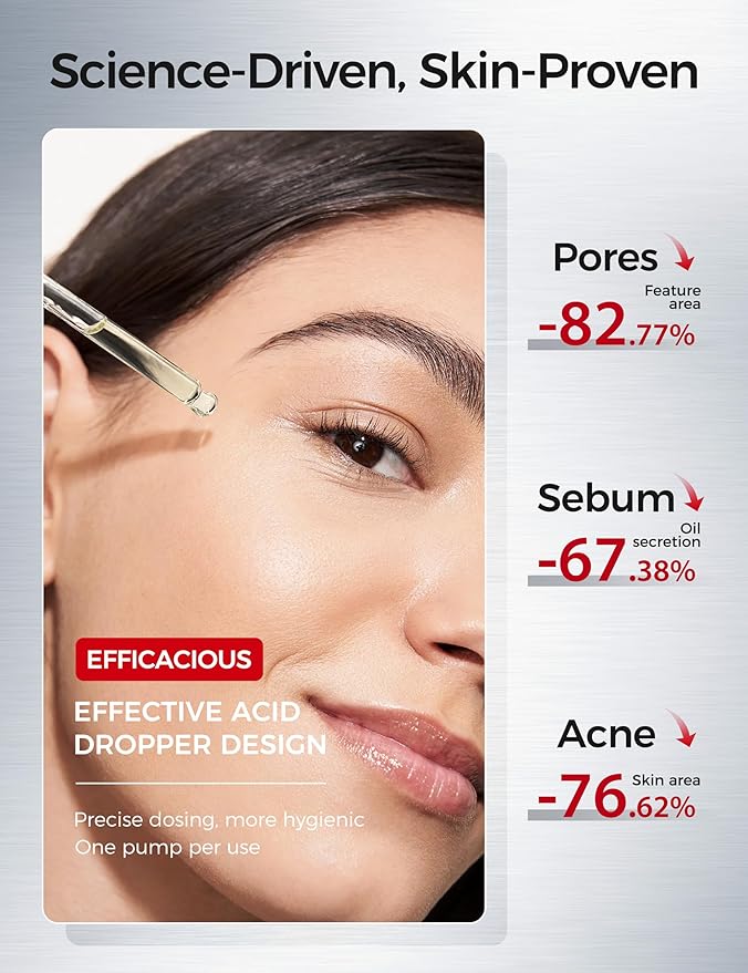 2% Salicylic Acid Serum: Pore Minimizer & Acne Treatment for Face with AHA PHA Tranexamic Acid Niacinamide & Tembusu Extract | Exfoliant for Acne & Blemish Skin | Oil Control | 1 FL OZ