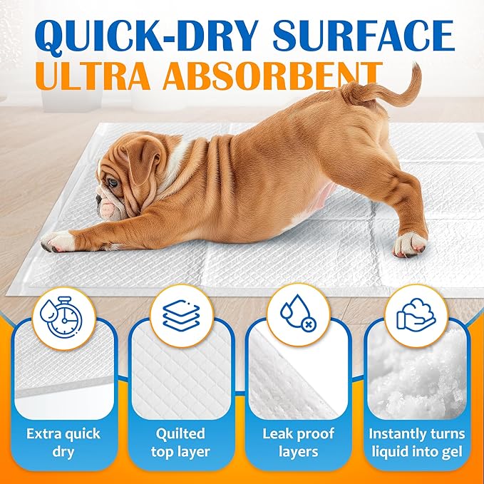 Paws & Claws Premium Disposable Dog & Puppy Pee Pads – Extra Large 30"x36", 30-Count – 6-Layer Leak-Proof, Super Absorbent (Holds 10 Cups), Odor Control, Quick-Dry, Non-Slip for Large Dogs, Multi-Pet