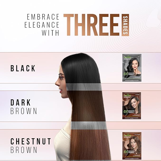 Herbishh Black Shampoo for Gray Hair, Hair Dye Shampoo 3 in 1, 100% Grey Coverage, Instant Permanent Shampoo for Men & Women, Long-lasting & Travel-friendly, Ammonia-free, 30 ml (Pack of 5)