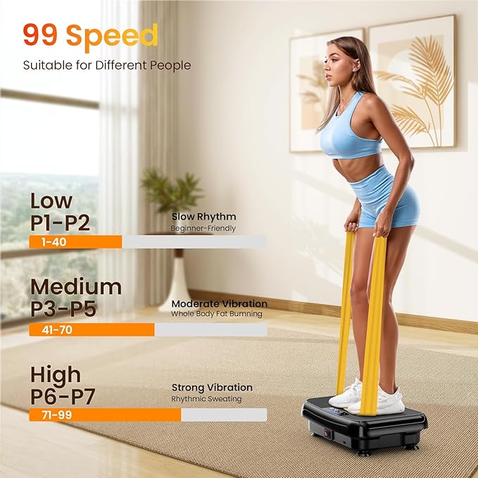 Vibration Plate Exercise Machine: TISSCARE Weight Loss and Lymphatic Drainage Vibrating Plates, Whole Body Workout Sculpting Platform for Home Fitness Fat Burner for Women Men