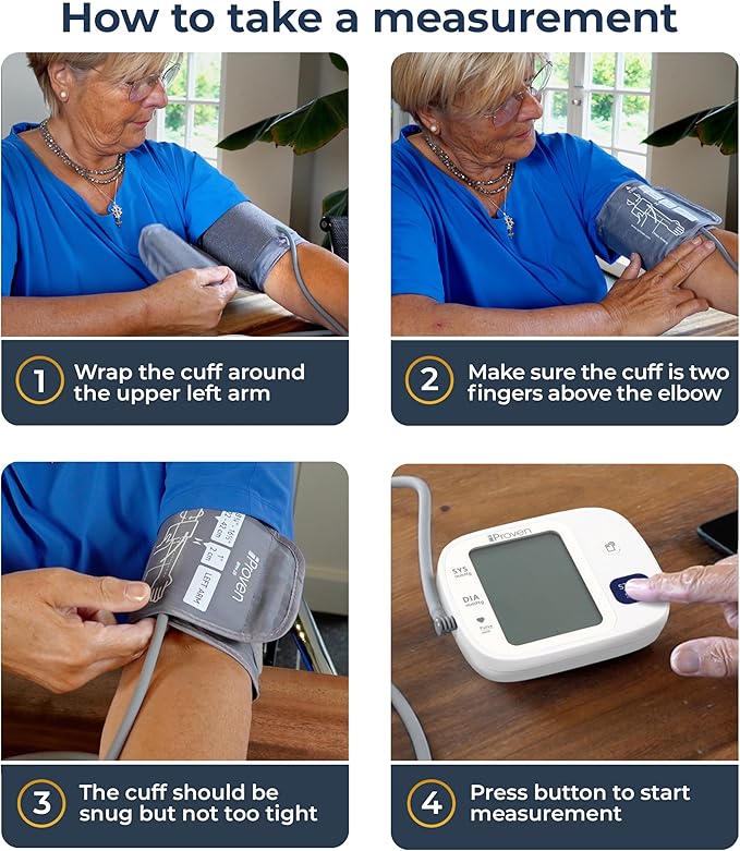 iProven Blood Pressure Monitor Bluetooth for Home Use - Upper Arm with App Integration, Easy-to-Use One-Touch Operation, and Large Display for Convenient Monitoring.