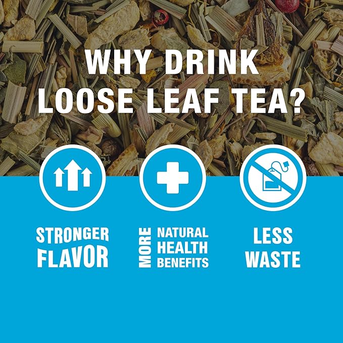 Tiesta Tea - Meyer Lemon Zest, Loose Leaf, Zesty Lemon Herbal Tea, Premium Caffeine Free Blend, Make Hot or Iced & Brews Up to 200 Cups, 16 oz Resealable Bulk Pouch