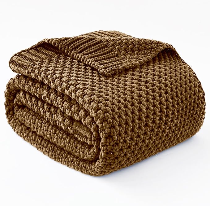 Topcee Knitted Weighted Blanket - 50"x60" 5lbs Cooling Chunky Knit Heavy Blanket for Adults Cable Yarn Knit Decorative No Beads Soft, Cozy and Cooling Weighted Throw Blankets Machine Washable