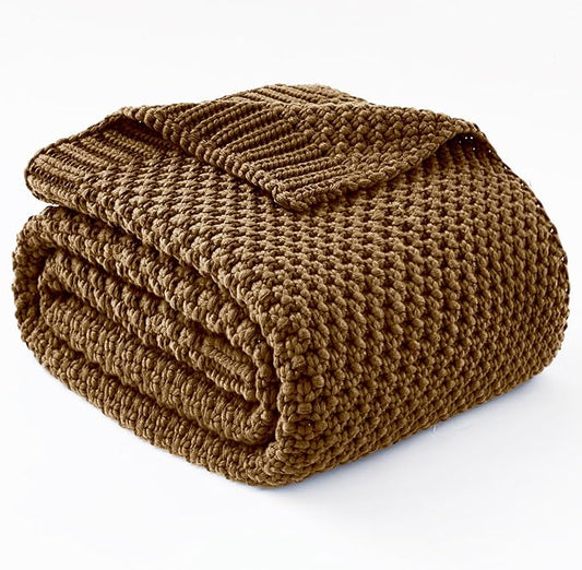Topcee Knitted Weighted Blanket - 50"x60" 5lbs Cooling Chunky Knit Heavy Blanket for Adults Cable Yarn Knit Decorative No Beads Soft, Cozy and Cooling Weighted Throw Blankets Machine Washable