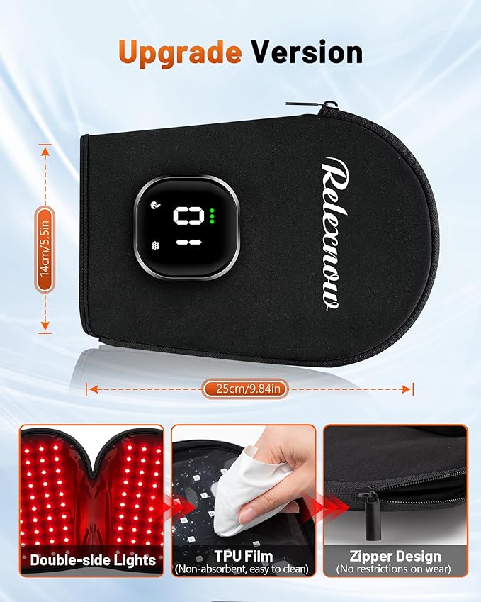 Cordless Red Light Therapy for Hand Pain Relief with 660nm Red 850nm Infrared Light, Dual-Sided 80 Beads Near Infrared Light Therapy Glove for Hand Fingers Wrist Joint Pain Relief