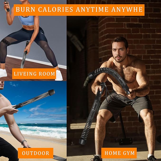 Ropeless Battle Ropes for Home Gym-Cordless Training Rope Fitness Equipment for Men & Women,Weighted Workout Ropes for HIIT,Versatile Exercise Equipment for Home and Travel Exercise